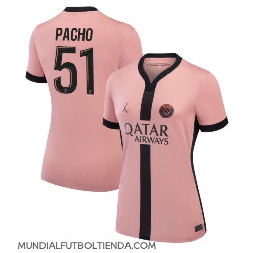 Camiseta Paris Saint-Germain Willian Pacho #51 Tercera Equipación Replica 2024-25 para mujer mangas cortas